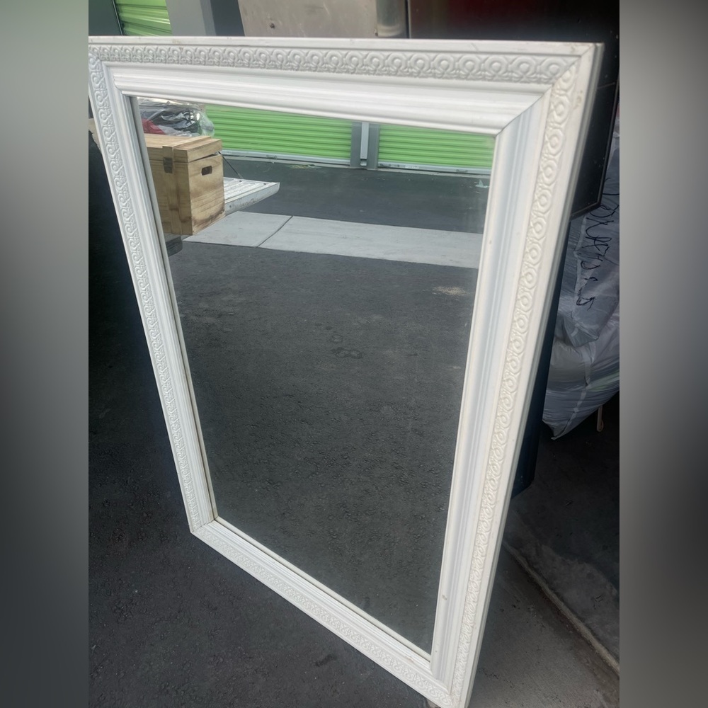 Elegant White Framed Mirror